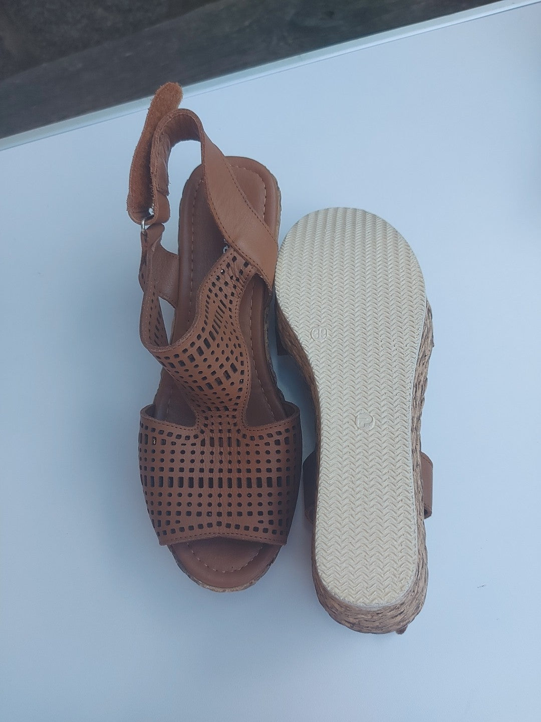 Andrea Conti Sandalen Plateau Leder braun Gr. 39