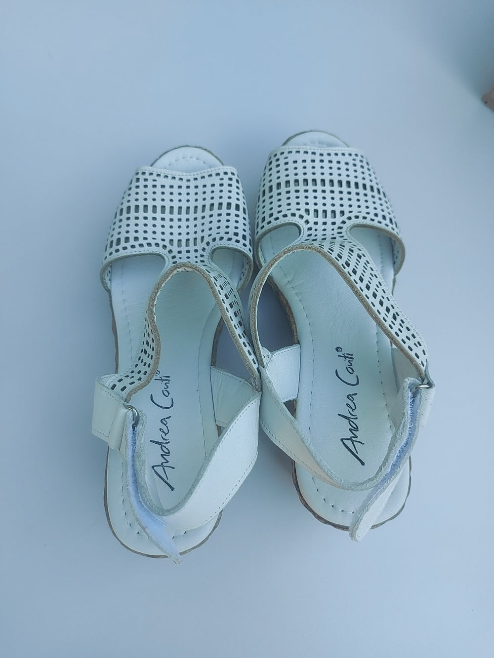 Andrea Conti Sandalen Plateau Leder Weiß, Gr. 39