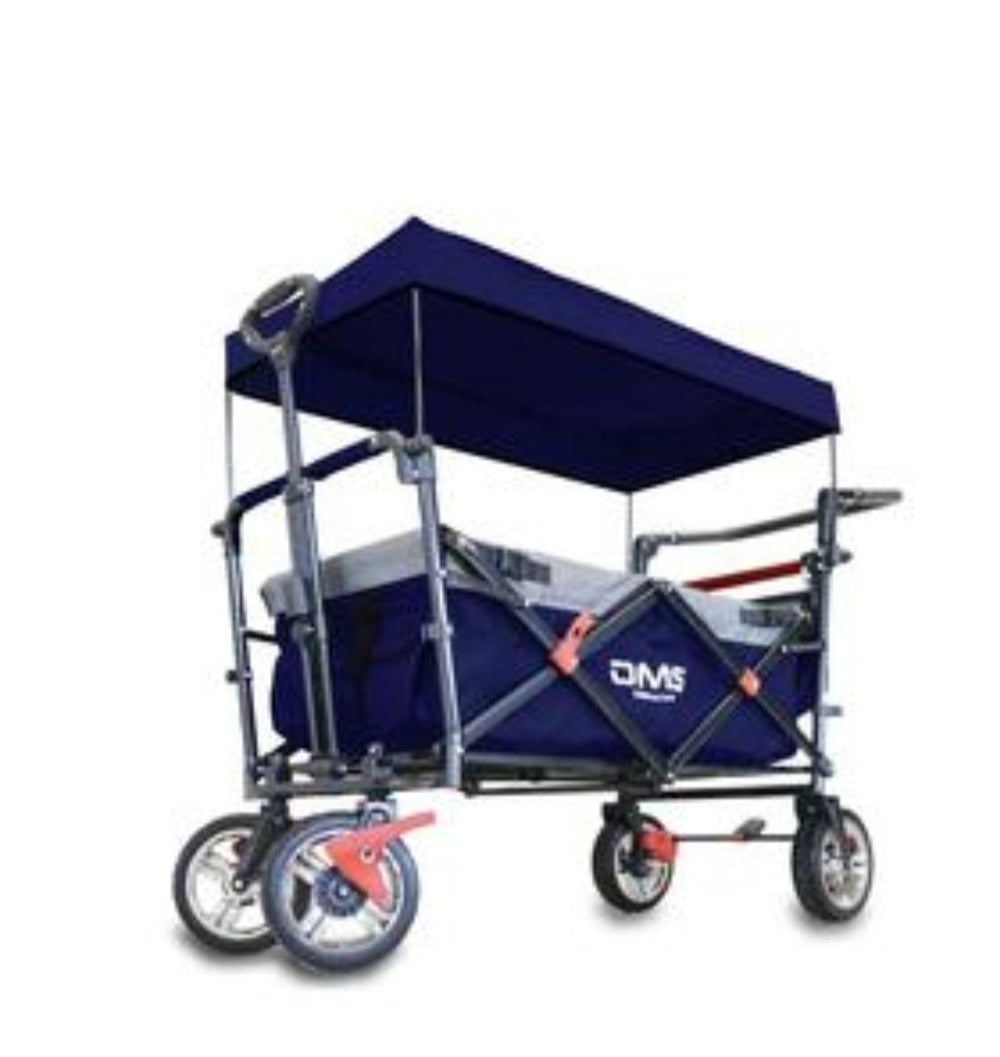 Bollerwagen Faltbar Dach Handwagen Klappbar Strandwagen Gerätewagen Blau DMS®