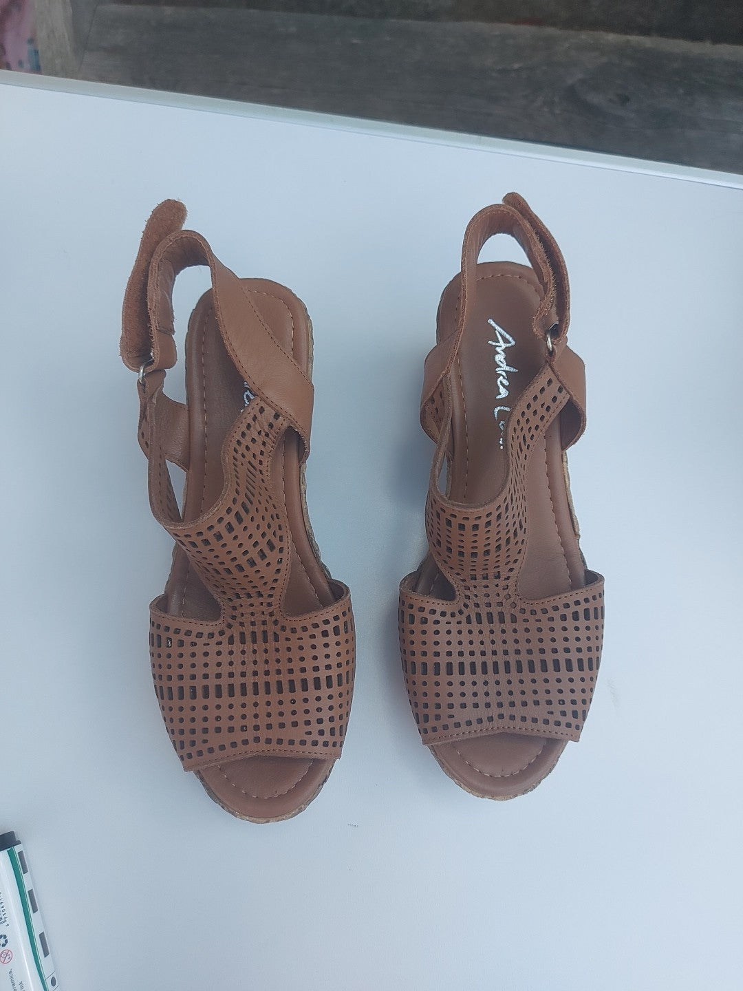Andrea Conti Sandalen Plateau Leder braun Gr. 39