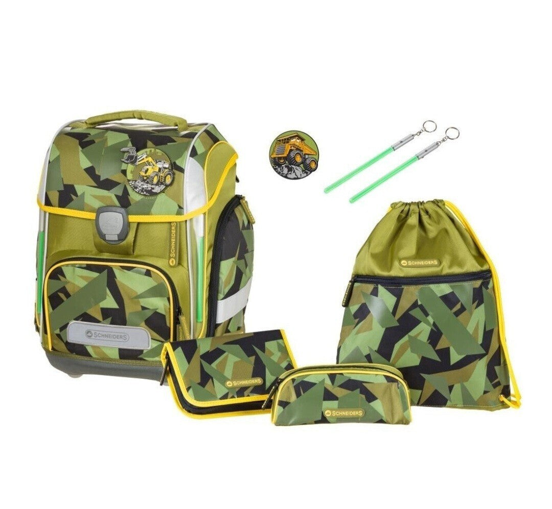 Schneiders Schulranzen-Set Ergolite 9Teilig Schultasche,Schulrucksack,Green
