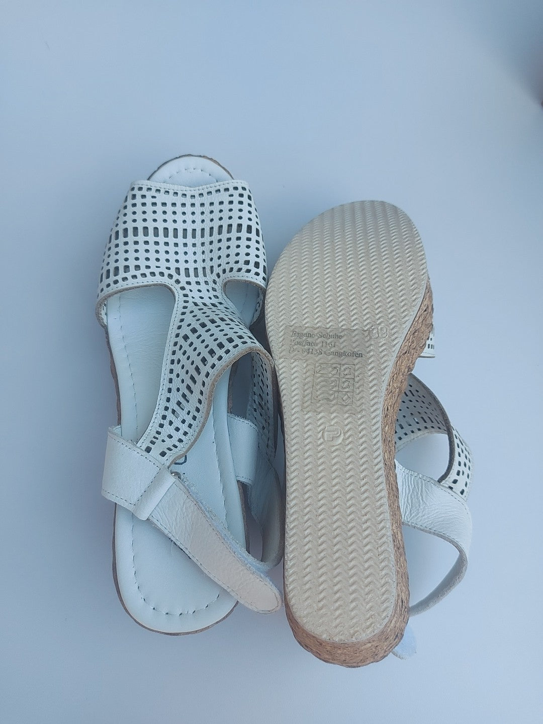 Andrea Conti Sandalen Plateau Leder Weiß, Gr. 39